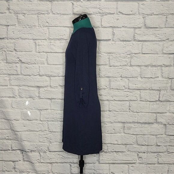 LILLY Pulitzer women's navy blue cotton modal round neck 3/4 sleeve dress Sz S - Picture 3 of 8